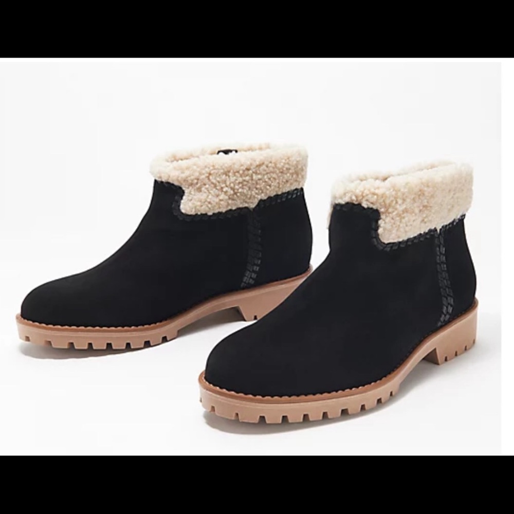 Jack Rogers Suede Sherpa Bootie - Sophie Size 7